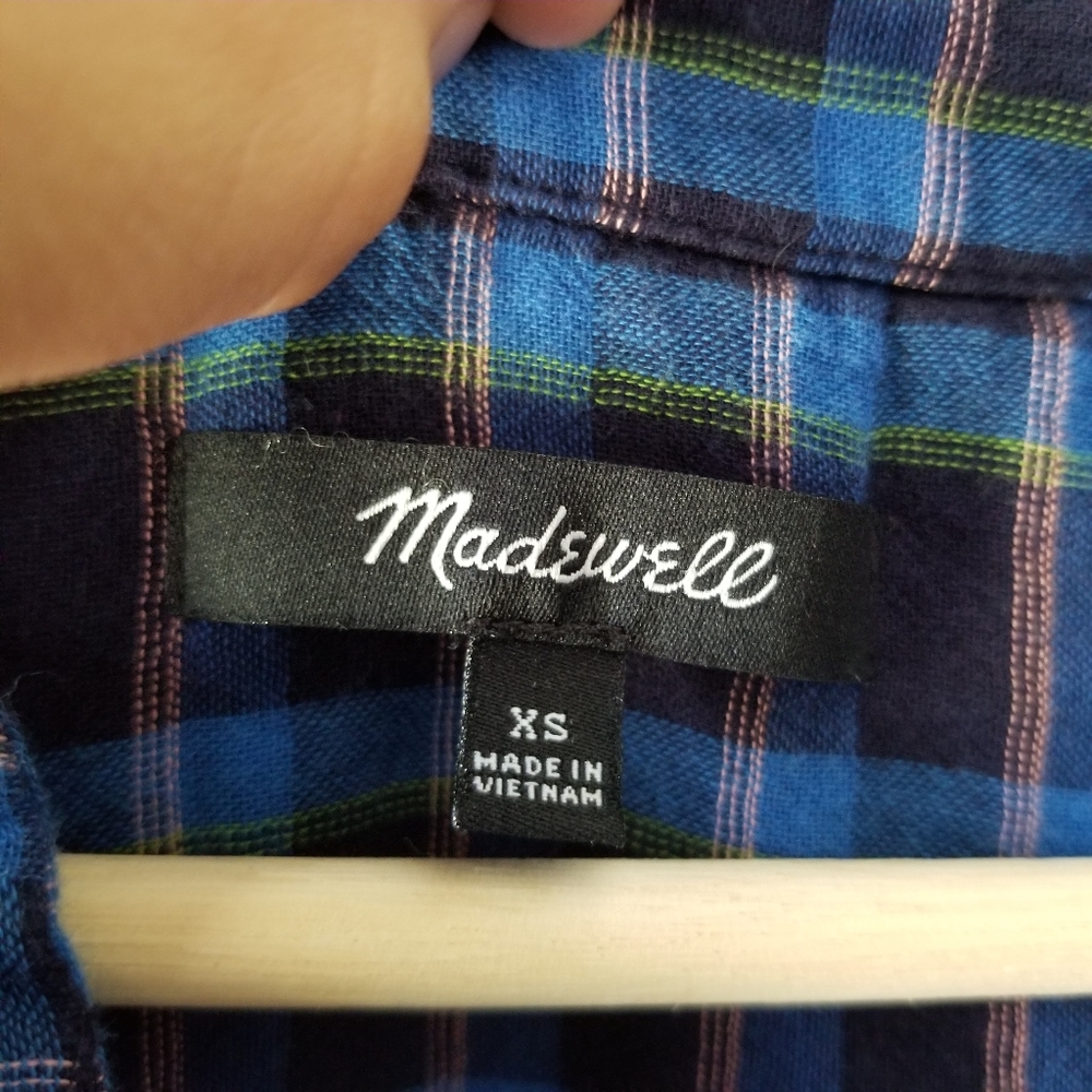 Madewell Double Faced Park Popover Plaid Shirt XS - Picture 9 of 10